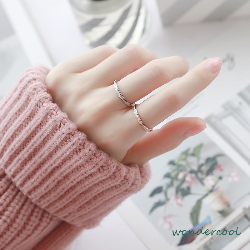 Cincin Matte Tahan Karat Gaya Korea Untuk Pria Dan Wanita-Won