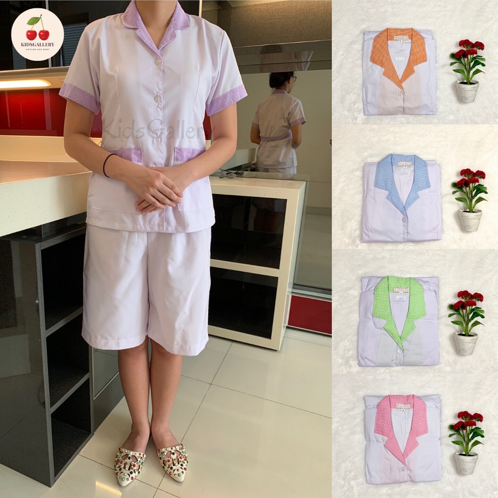 [Sandrina]Baju seragam suster kulot/ Baju baby sitter/ Baju nanny (Motif bunga)