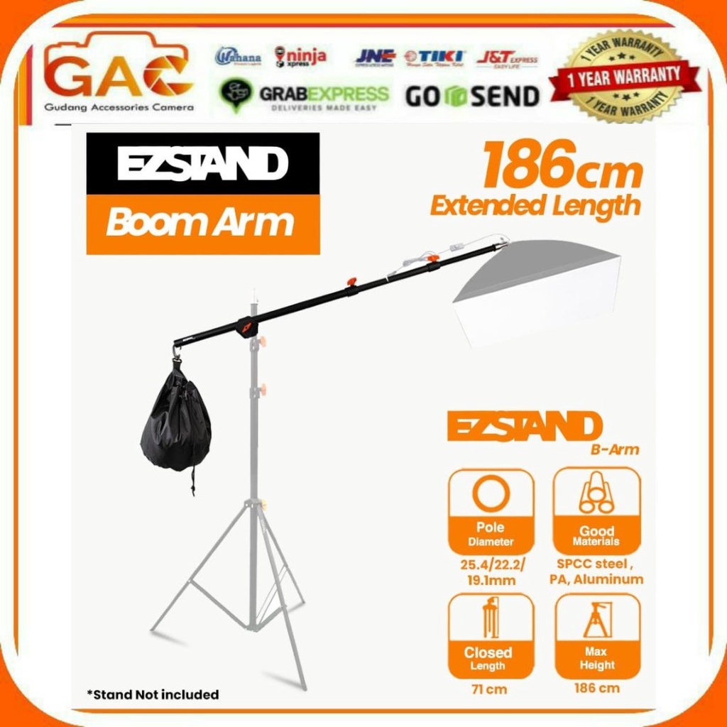 EZ Stand Extension Arm Softbox and Reflector Stand Boom Arm Stand Bar