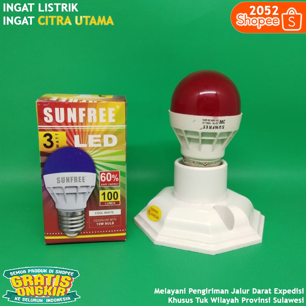 LAMPU LED SUNFREE MURAH BERKUALITAS TERANG 3 WATT