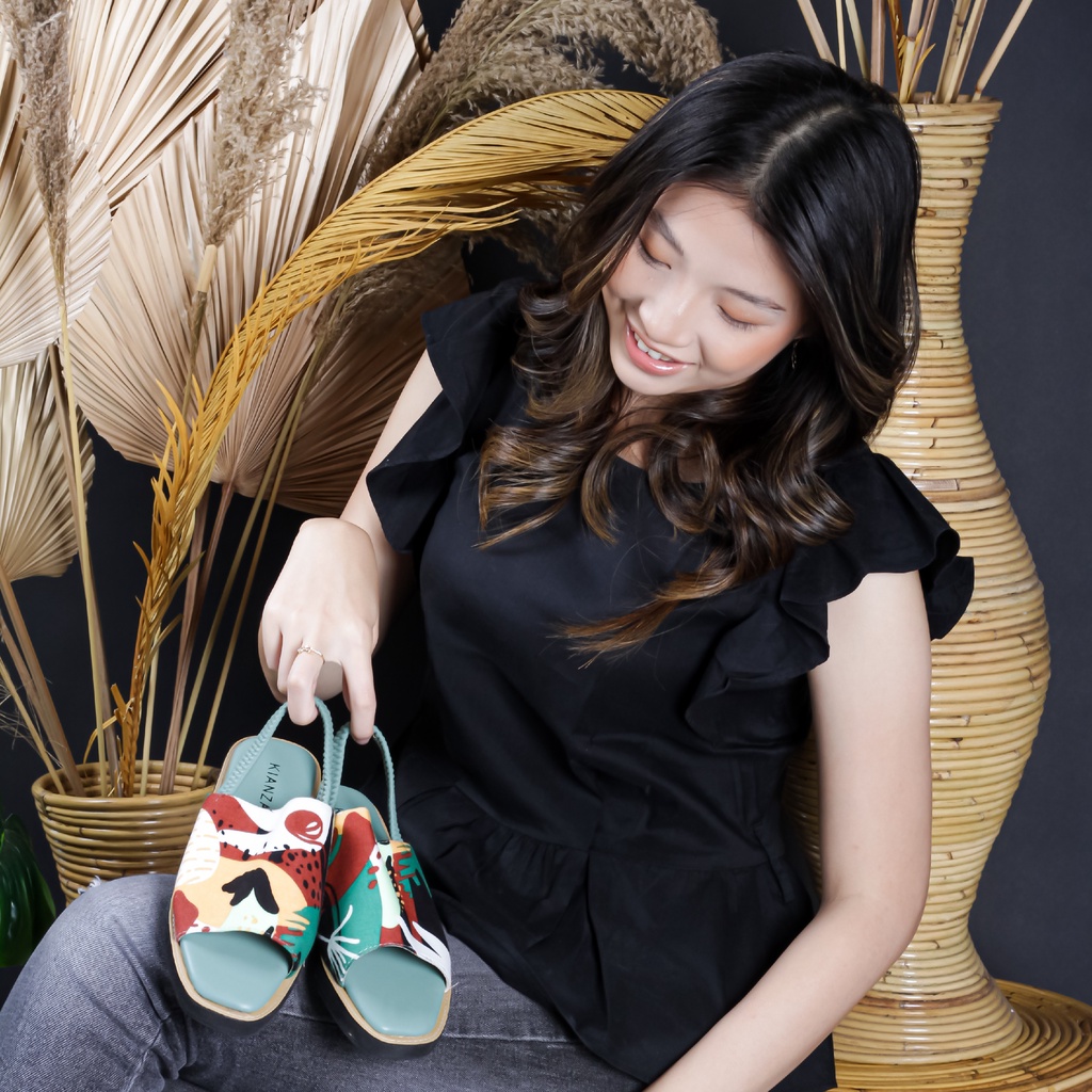 Sepatu Sandal Cewek Kekinian Sandal Tali Wanita Selop New Motif Trendi NESANH - SELENA