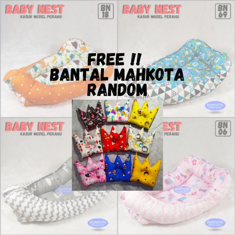 [FREE BANTAL MAHKOTA] baby nest - kasur baby nest - kasur bayi - alas tidur bayi - kasur bayi model perahu