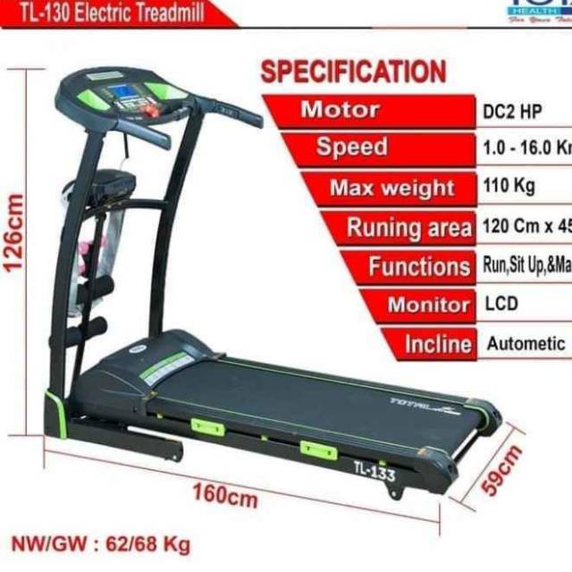 Treadmill elektrik TL-130 bisa cod