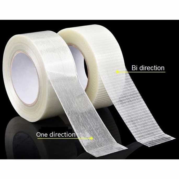 Lakban Super Strong Grid Fiber Tape 25 Meter Plaster Kuat Material Serat Fiber Multifungsi Reparasi Perlengkapan Rumah