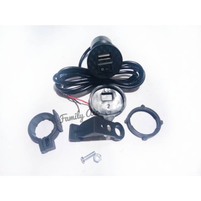 Casan Hp Bulat Charger Hp Bulat USB Charger For Nmax - Aerox - Vario - Universal