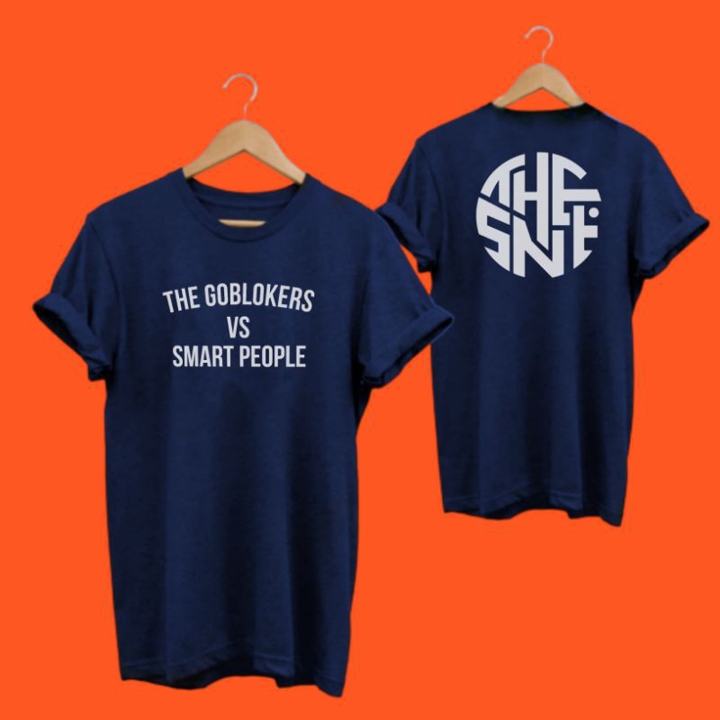 Kaos Goblokers || Baju The Goblokers Vs Smart People + Logo Basic Bobon Santoso Unisex Terbaik