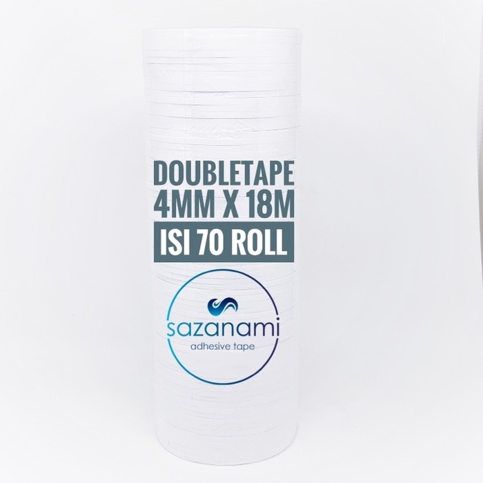 

HJK Double Tape 4mm x 18 Meter DoubleTape Kertas Putih SAZANAMI isi 70Roll