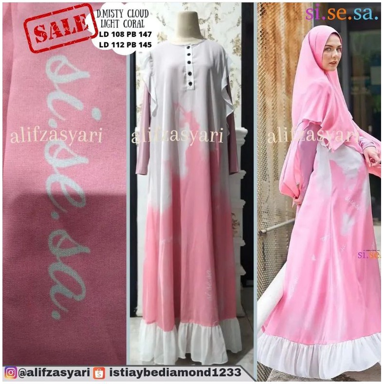 SALE new dress sisesa misty cloud light coral limited harga tag 2.750.000