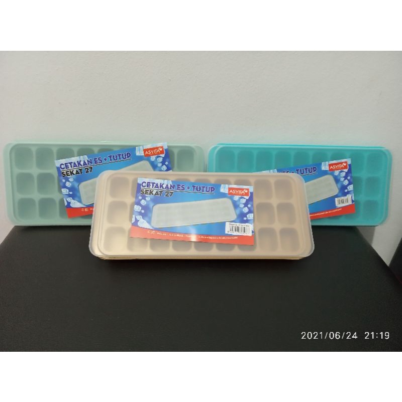 cetakan es batu/cetakan agar-agar/cetakan cokelat 27 sekat dengan tutup/cetakan+tutup Asvita