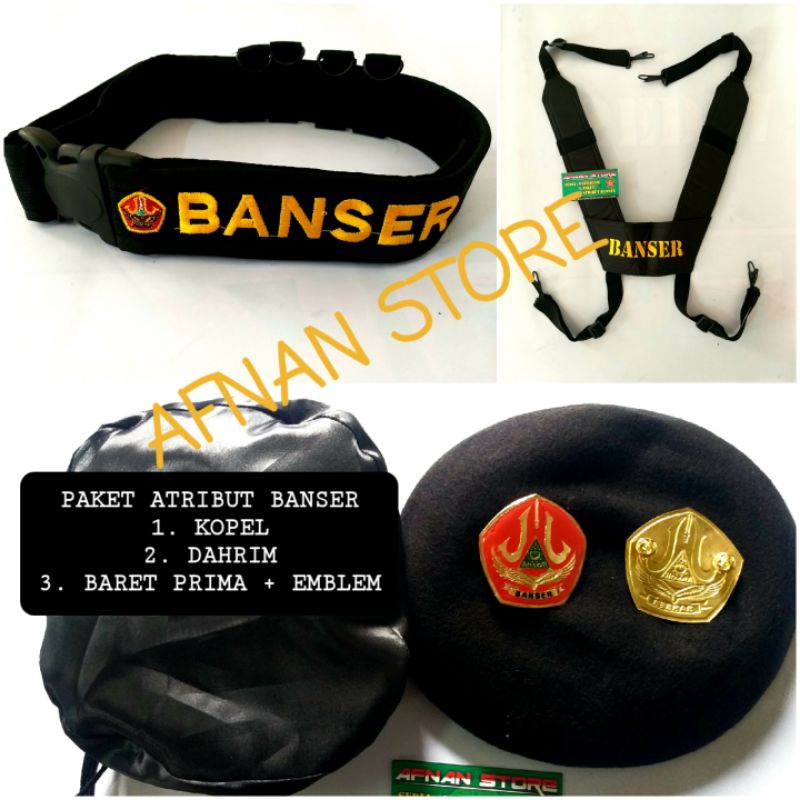 BARET PRIMA + DAHRIM DAN KOPEL  BANSER ( SATU SET ATRIBUT BANSER )