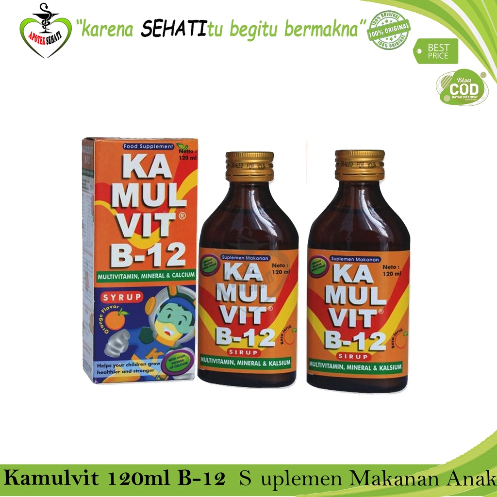 Kamulvit B12 Sirup 120 ml Rasa Jeruk Suplemen Kesehatan