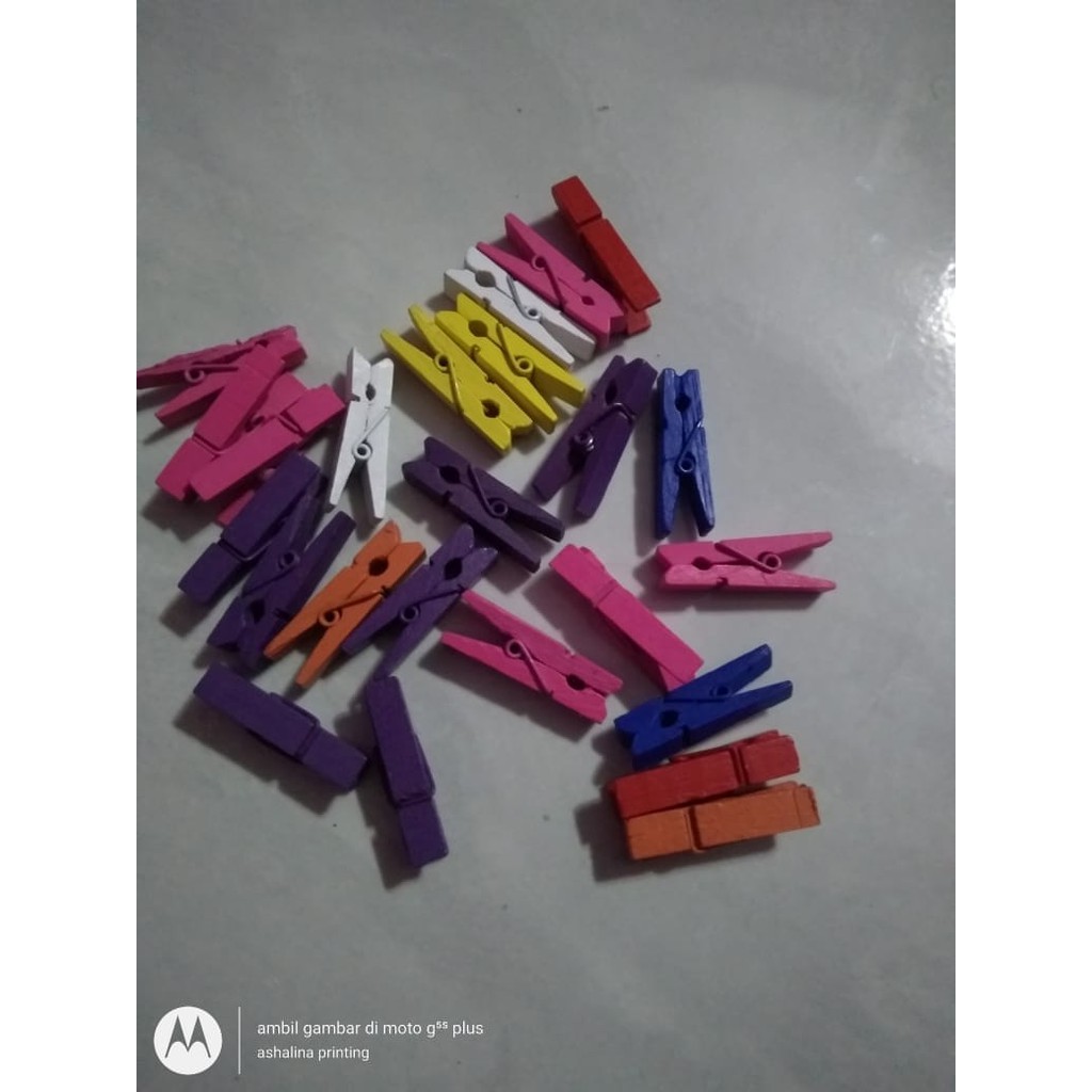 WOODEN CLIP RAINBOW / WARNA WARNI ( ISI 10 PCS)