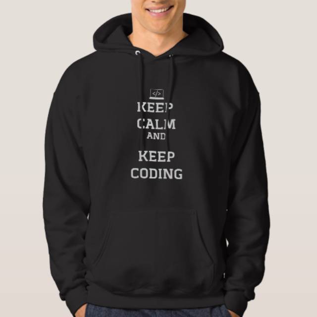 Jaket Hoodie Cotton Fleece Programmer KEEP CALM AND KEEP CODING