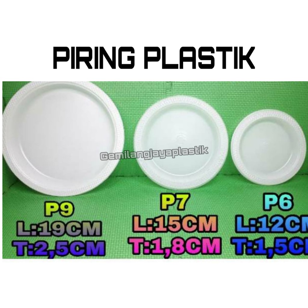 Piring Makan Plastik 50pcs Uk 9 Besar L Pesta Nasi Lauk Murah P9