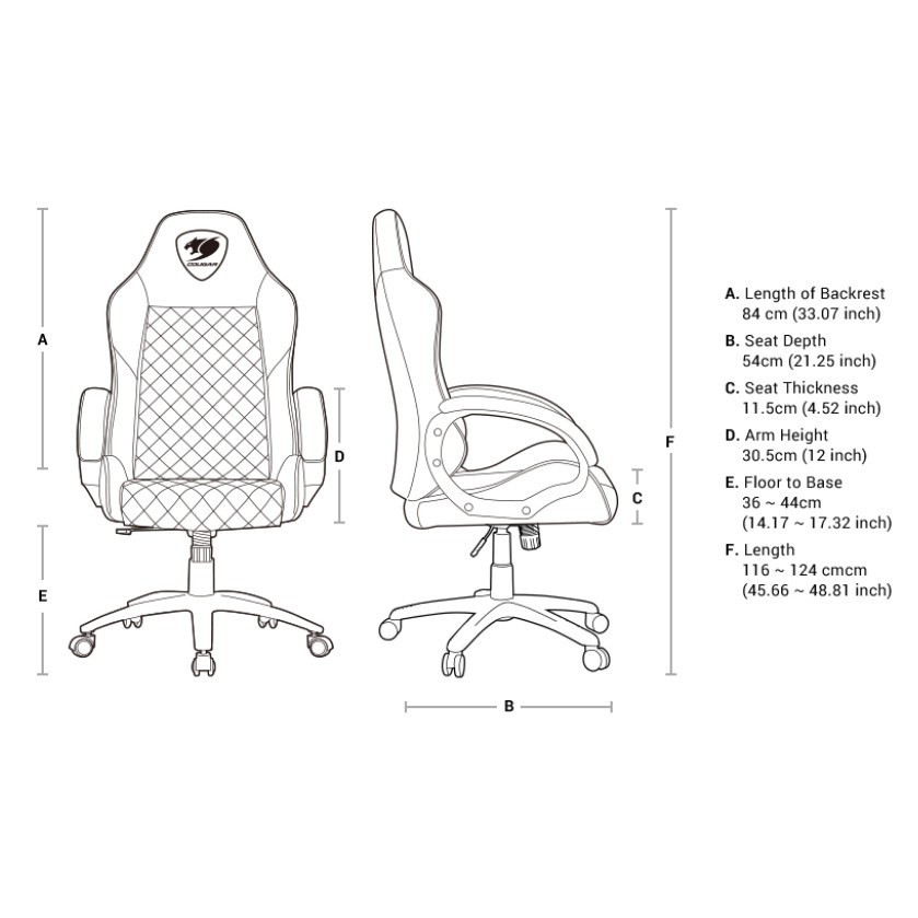 Kursi gaming kantor Cougar High-Comfort premium Fusion - Gaming chair cougar - Bangku racing