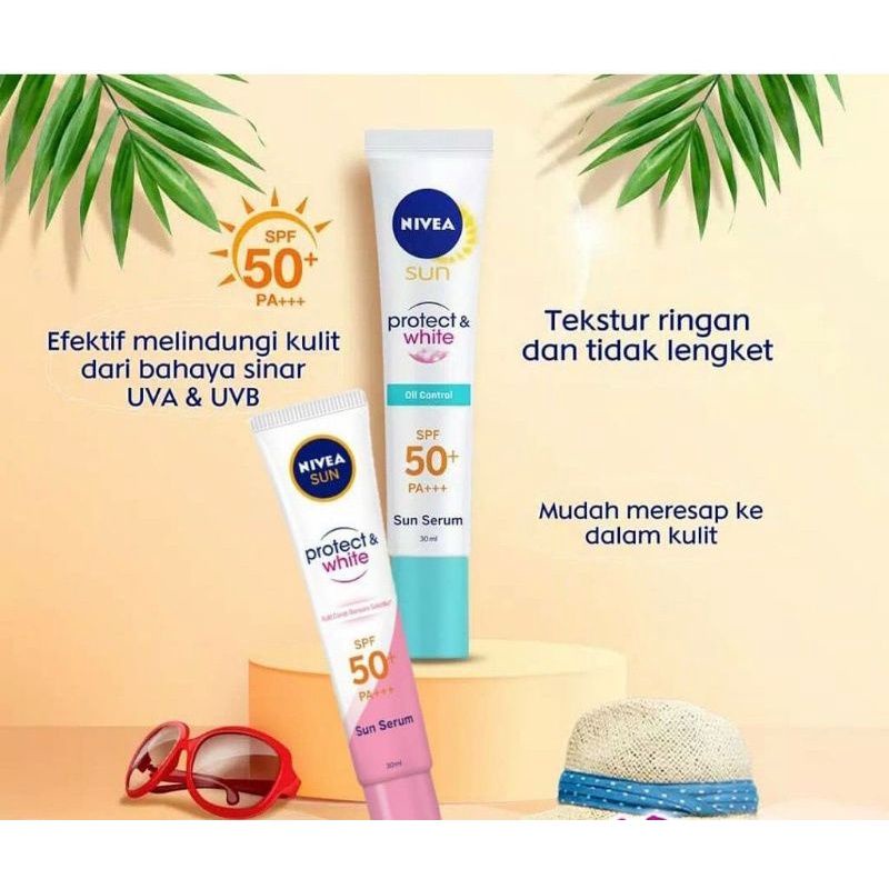 [30ml] Nivea Sunscreen | Sunblock | Sun Serum | Sun Protect &amp; White Spf 50++ PA+++