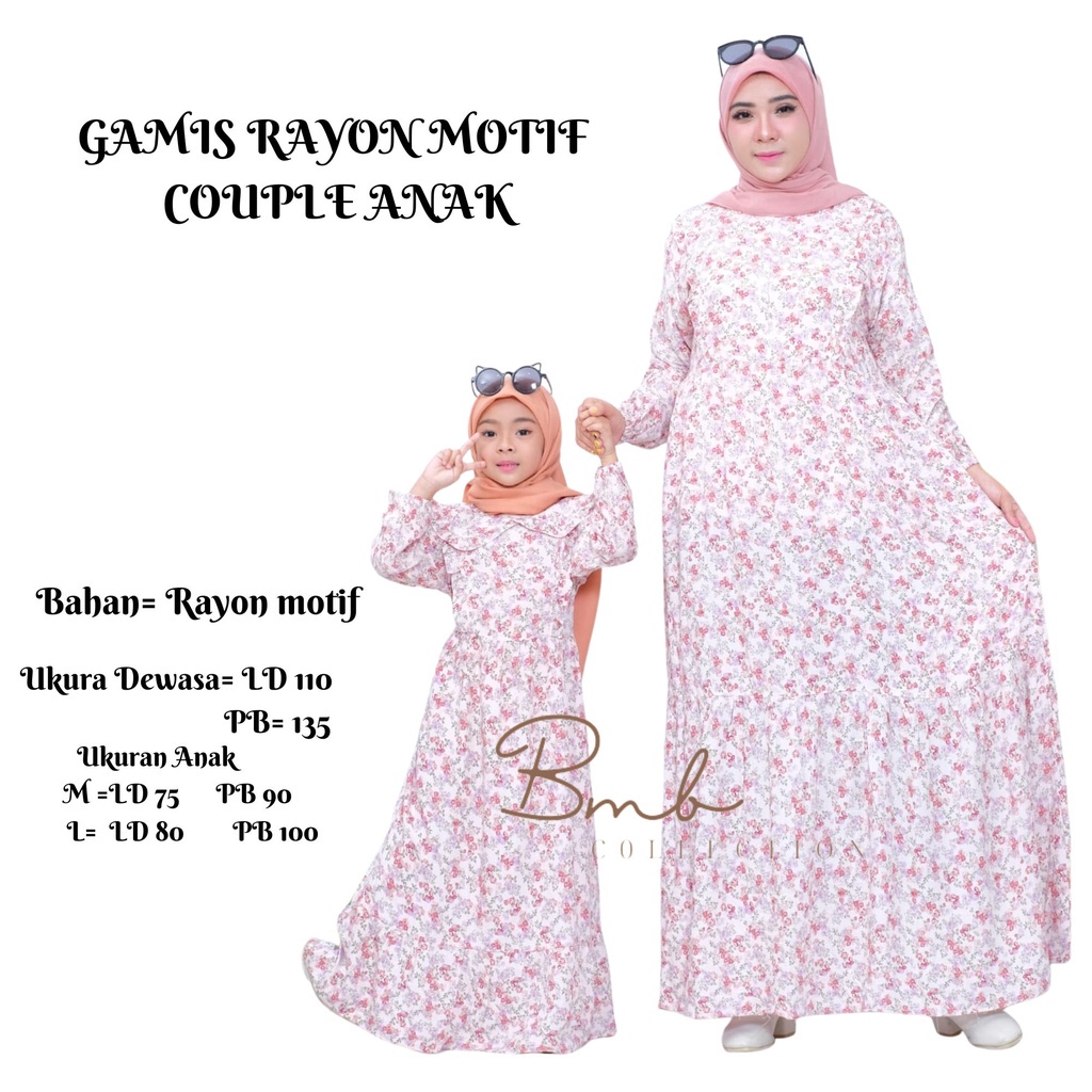 GAMIS MOTIF RAYON /GAMIS MOTIF  BUSUI /GAMIS MOTIF  TERBARU COUPLE ANAK