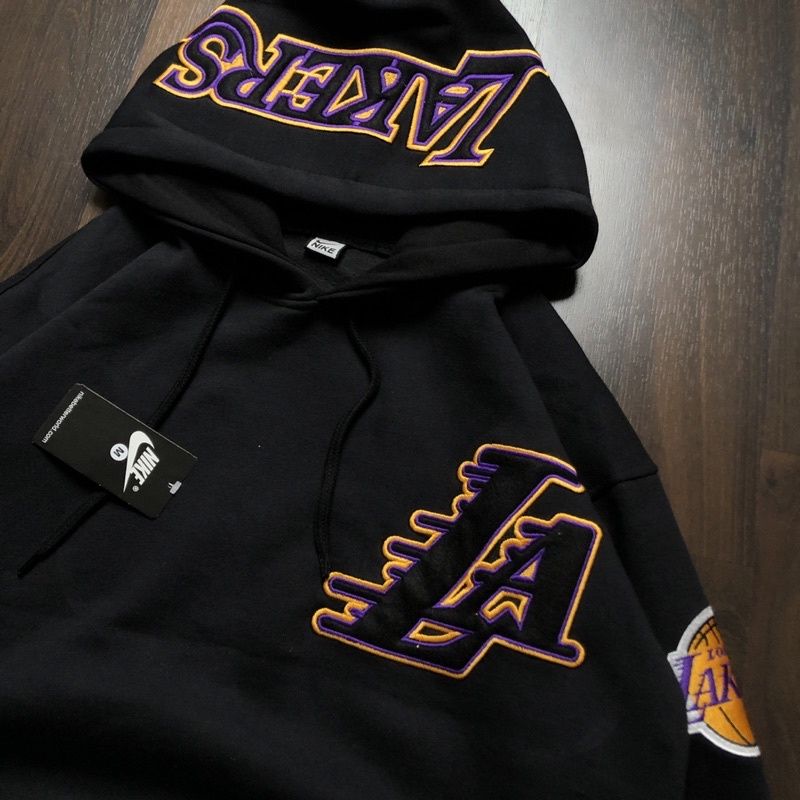 JAKET SWEATER HOODIE LAKERS LA Original Full Bordir