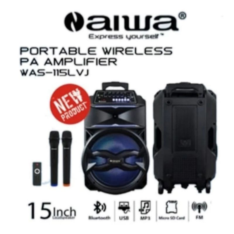 SPEAKER PORTABLE AIWA 15 INCH 115LVJ BLUETOOTH