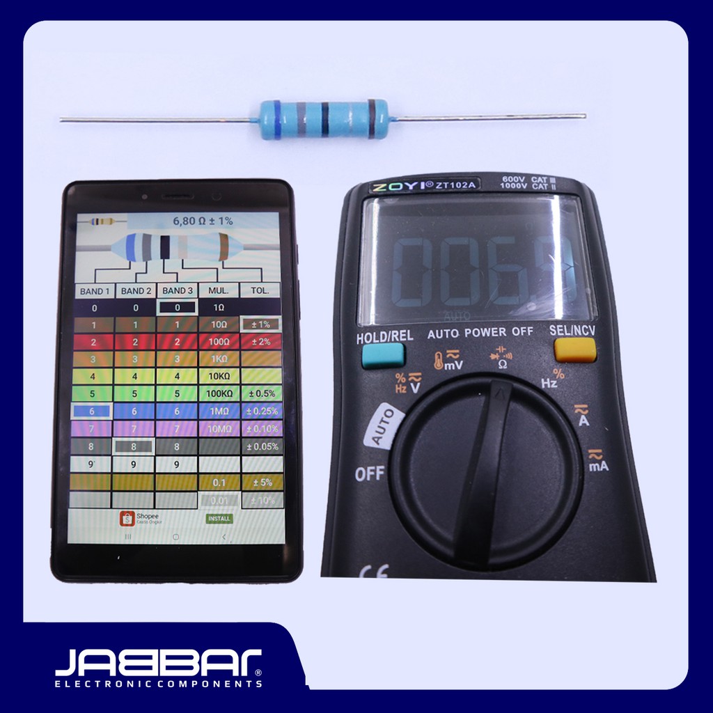 RESISTOR 6R8 OHM 2W 1% DIP (6,80 OHM)