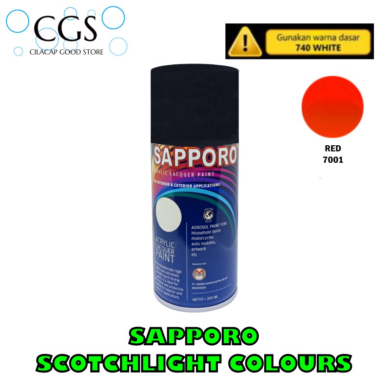 CAT STABILO MERAH SAPPORO 7001 RED - cat sapporo merah - cat warna stabilo - pylox merah sapporo - c