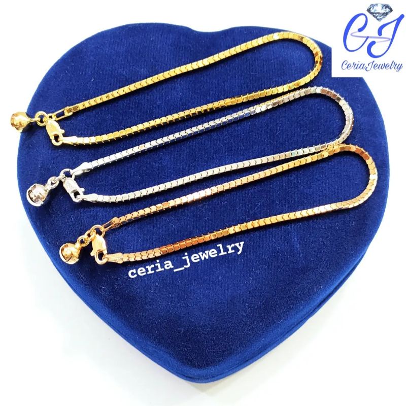 GELANG TANGAN WANITA PERAK SILVER ASLI 925 LAPIS  EMAS PUTIH MILANO KACA - PERHIASAN PERAK WANITA