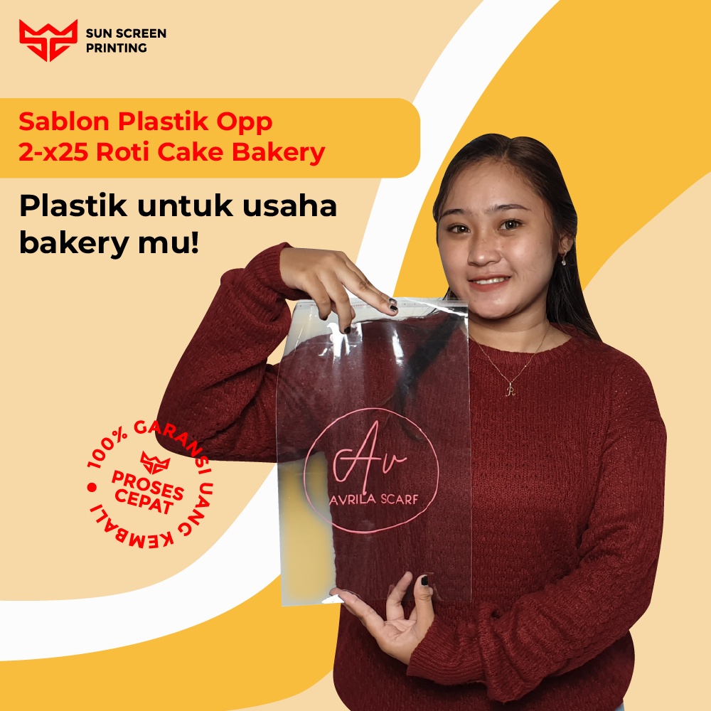 Plastik Sablon Custom Opp Makanan 20x25 Free Design Cake dan Bakery