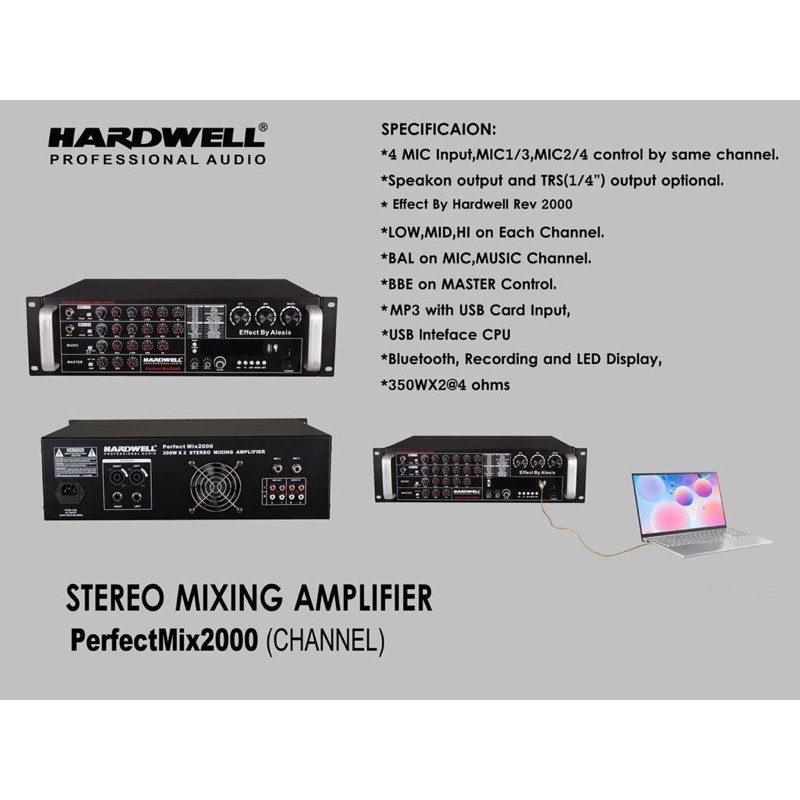 Power Amplifier Karaoke Hardwell Perfectmix 2000 Original Amplifier