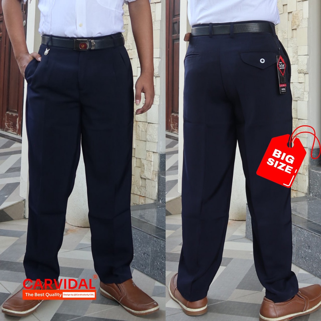 Celana Formal Pria Reguler Kain Teflon Size 33-38