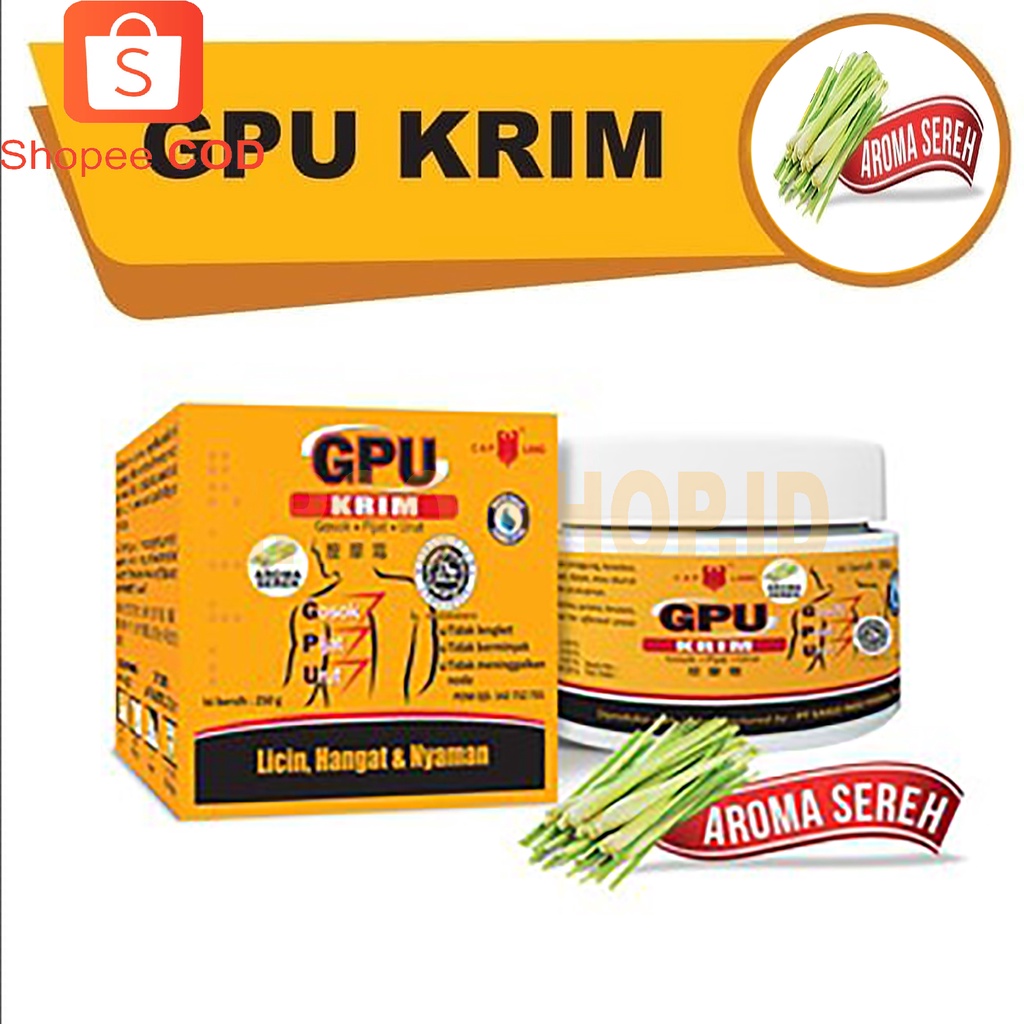 Krim Gpu-Cream Gpu 60 Gr / 120 Gr -Cream Pijat urut - Gpu Cream  Sereh - Krim Gpu 60 Gr / 120 Gr - Gpu Krim Gosok 60 Gr / 120 Gr