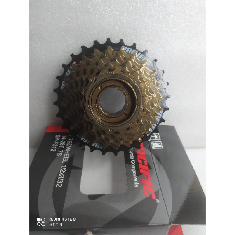 Sprocket 7 Speed Ulir Drat Pasific 14-28t