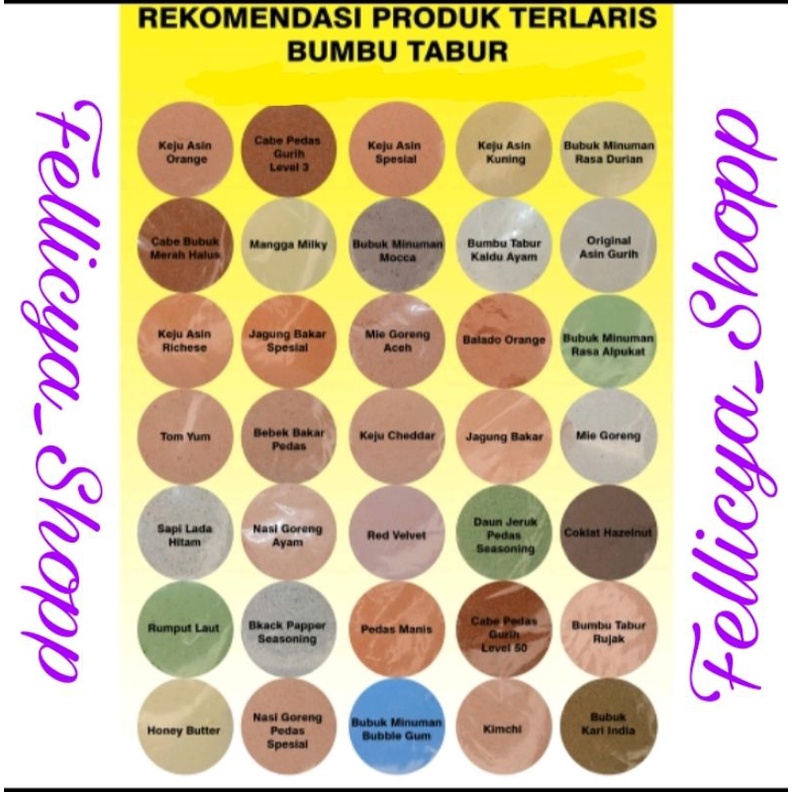 

Bumbu Tabur 100 Gram Varian rasa - Balado - BBQ - Keju,dll