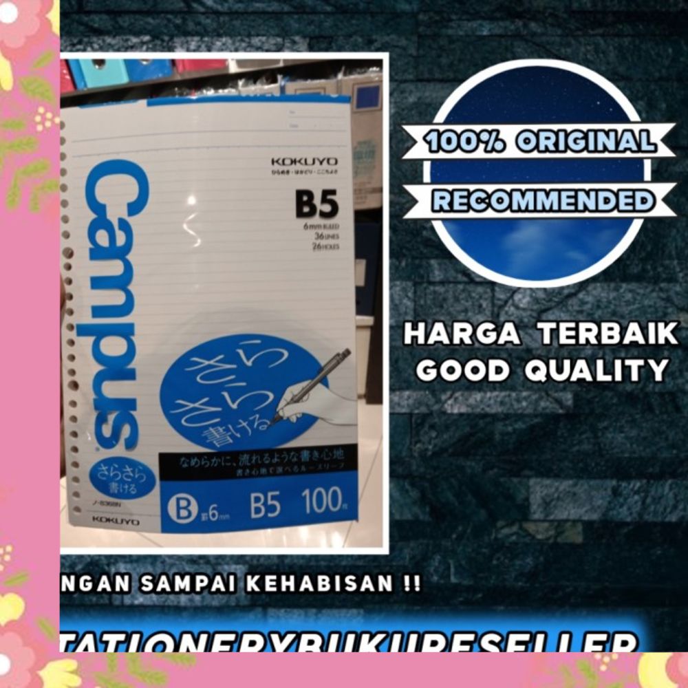 

Kokuyo campus loose leaf B5 garis garis isi 100