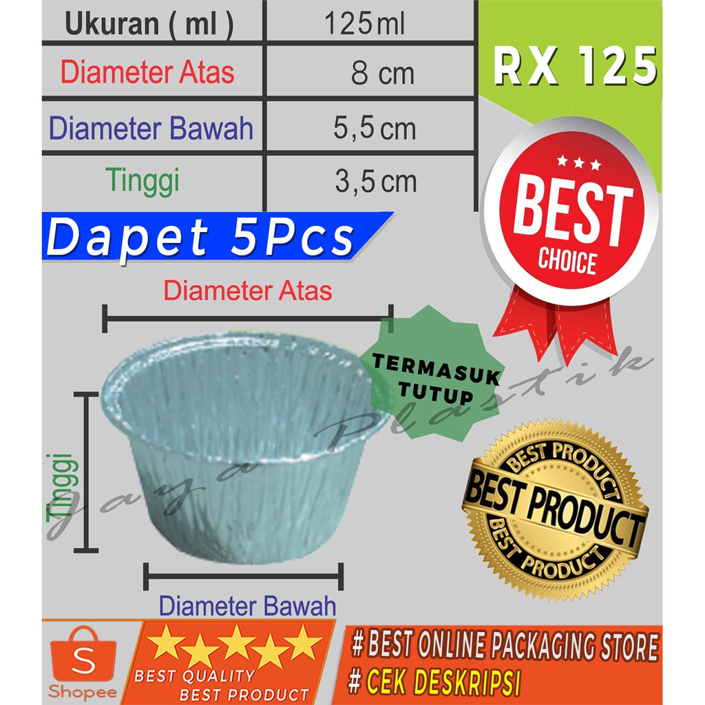 Aluminium foil bulat Rx 125 + tutup