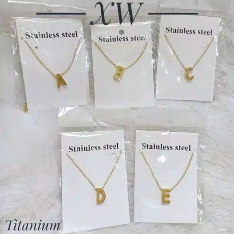 KALUNG TITANIUM KALUNG ALPHABET WARNA EMAS STAINLESS STEEL 2