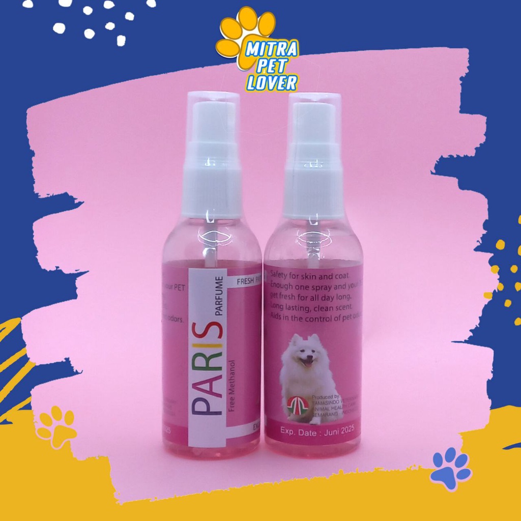 PARFUM ANJING - PARIS PARFUME 60 ML ORIGINAL - PARFUME FOR DOG DOGY PUPPY EXCLUSIVE WANGI TAHAN LAMA HARUM AROMA ENAK MENGHILANGKAN BAU PET ANIMAL HEALTHCARE AND VETERINARY TAMASINDO OBAT KESEHATAN DAN VITAMIN HEWAN BINATANG PELIHARAAN MITRAPETLOVER