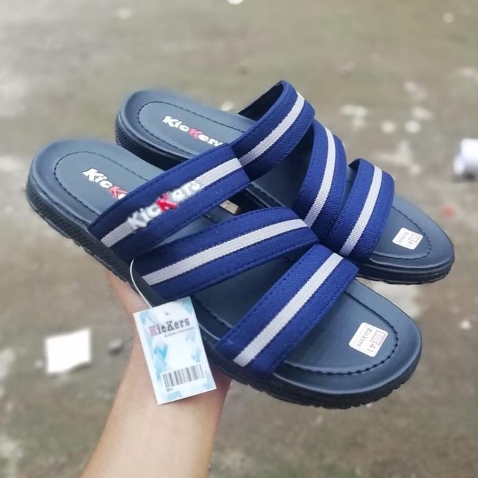 HUN.19My22ˣ– Sandal Kickers Pria  Slop/ Sendal Kickers Kulit | Sandal Pria Dewasa Kasual Slop