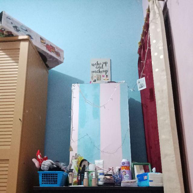 [bisa Cod] Hiasan Dinding Poster Kayu Walldecor Rumah Kamar Minimalis Quote Wakeup And Makeup Qte10