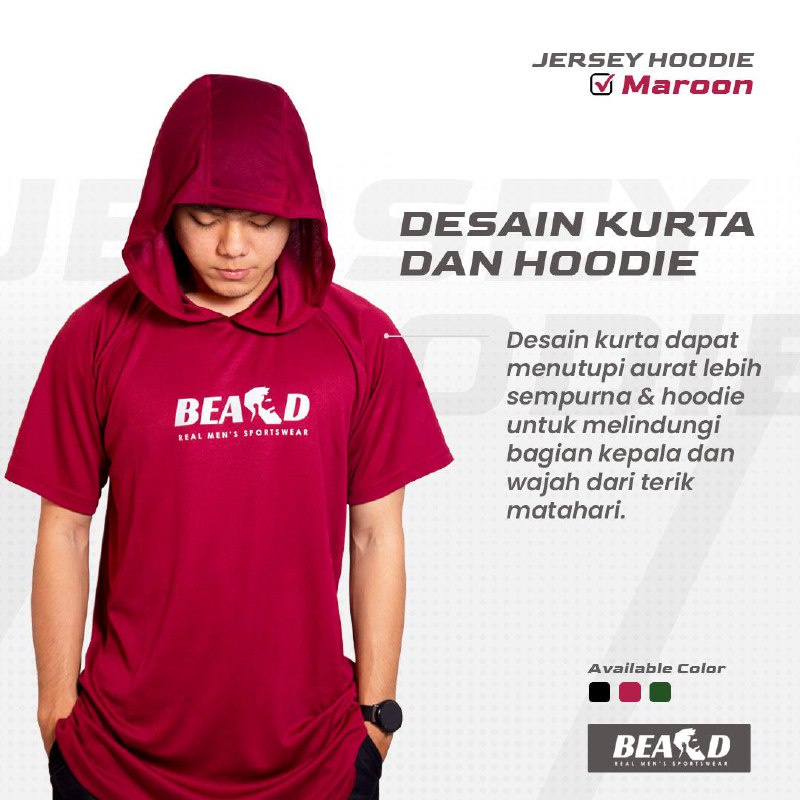 Baju Kaos Pria Beard Kurta Jersey Drift Olahraga  Lari, Jogging Hoodie Menyerap Keringat Pakaian Lari Nyaman Dan Kekinian