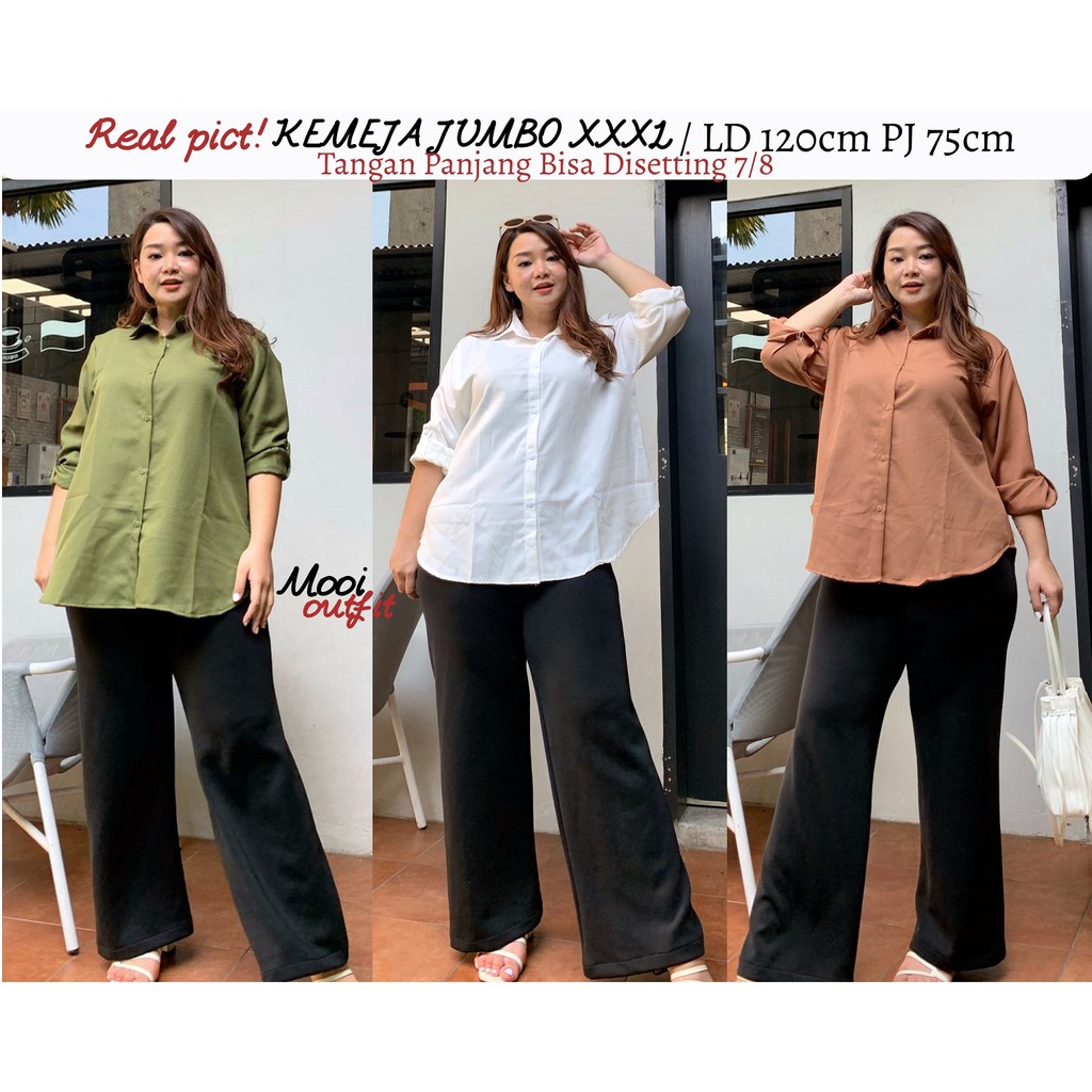 Mooi Outfit - Kemeja Oversize Wanita / Kemeja Wanita Jumbo Ld120 Ld 130