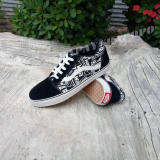 SEPATU VANS SEKOLAH KASUAL HITAM CATUR /PUTIH PRIA LAKI