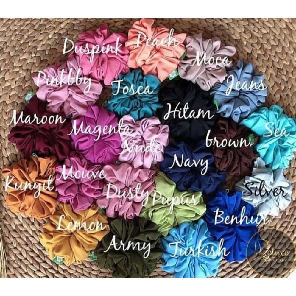  Random Scrunchie Hijab Polos Premium Ikat Rambut Jilbab  