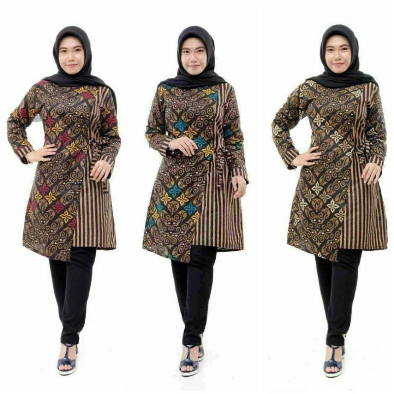 Batik tunik lurik - atasan wanita