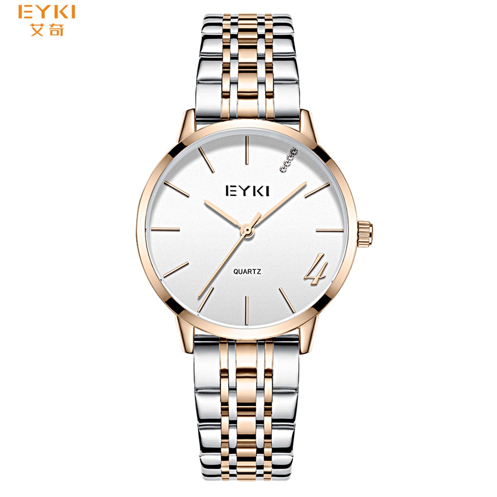 Eyki Jam Tangan Wanita Klasik E2099M-CZ1RIW Tali Stainless Steel Kombinasi