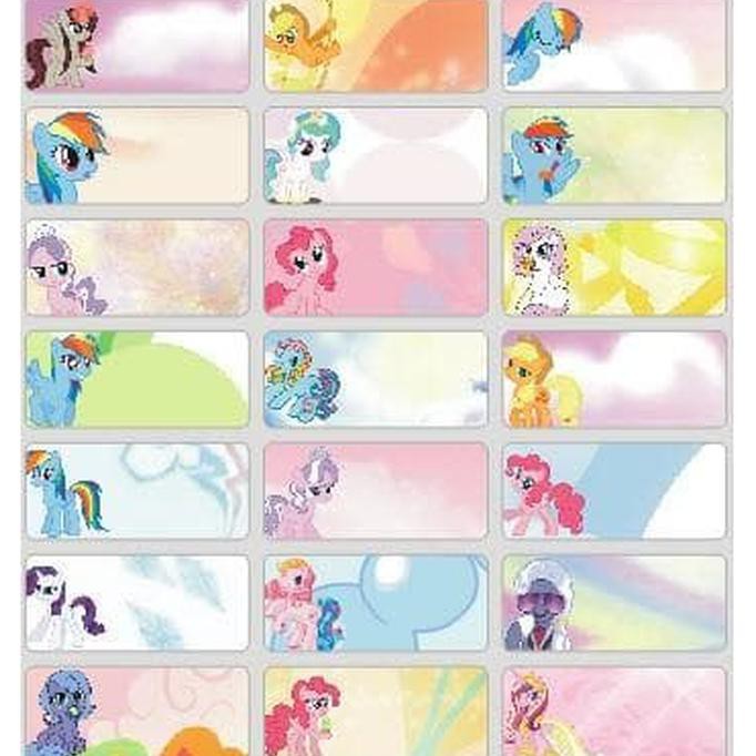 

New My Little Pony Sticker Medium Name Label. Stiker Fancy Lucu Untuk Nama
