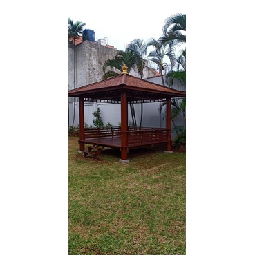 Gazebo Taman Minimalis Kayu Kelapa
