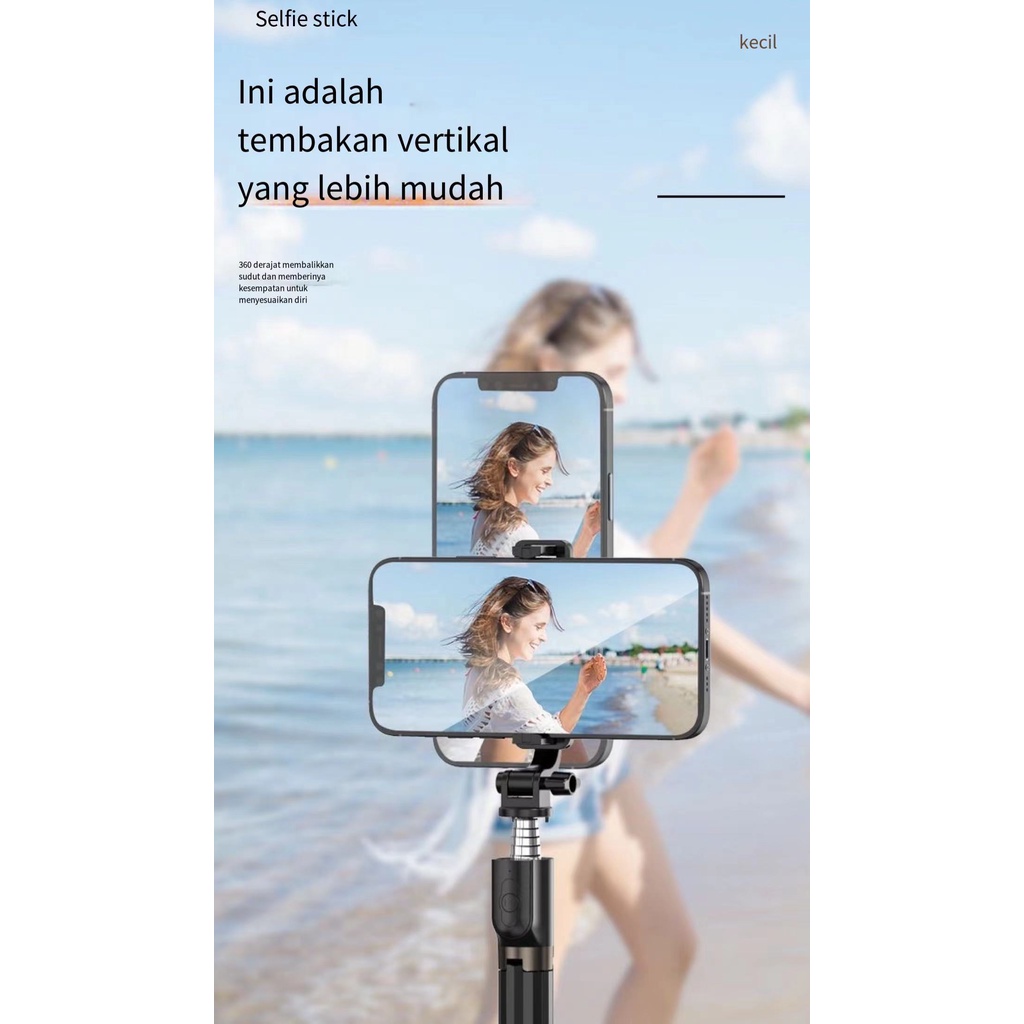 Z6 Live Selfie Tripod Selfie Tongkat Remote control Bluetooth + Dapat mengangkat hingga 1070 MM