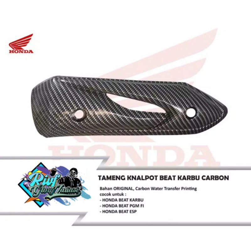[GROSIR]Tutup Knalpot Beat Karbu New Carbon Tameng/Cover Knalpot Beat Karbu KARBON Bahan ORI AHM WTP