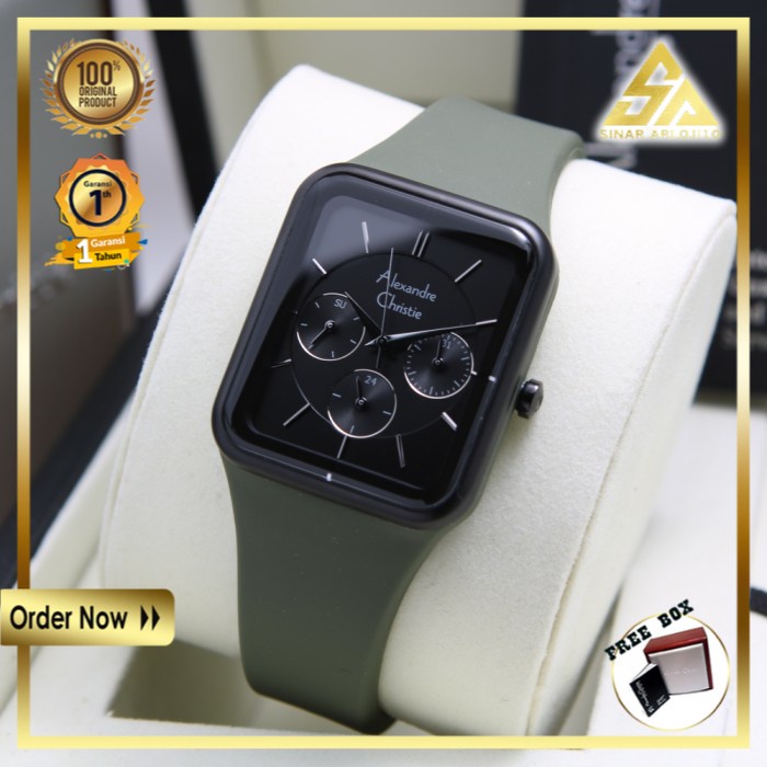 JAM TANGAN ALEXANDER CHRISTIE ALEXANDRE CHRISTIE WANITA CEWEK ORIGINAL ORI BRANDED BLACK GREEN AC 27