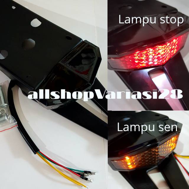 Lampu stop plus sein sen spakbor belakang klx original